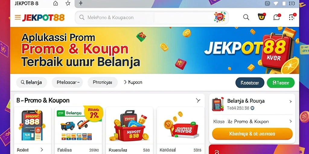 Antarmuka JEKPOT88 menampilkan berbagai promo dan kupon menarik.