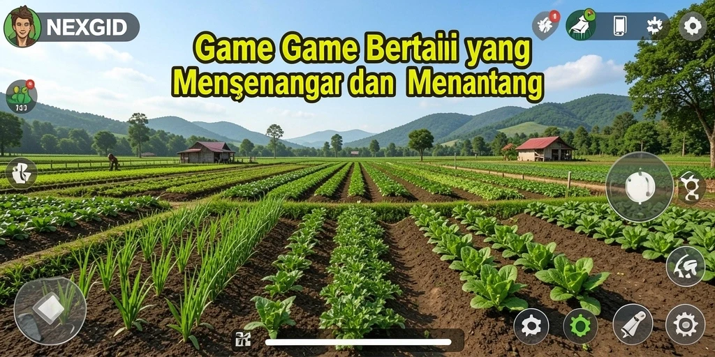 Tampilan antarmuka NEXGID dengan kebun yang rimbun dan menawan.