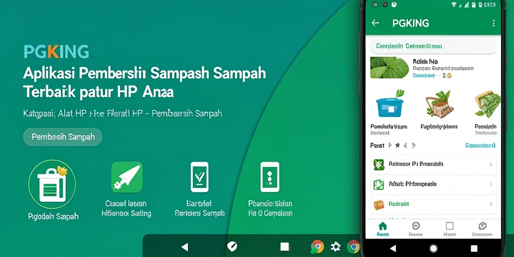 Tampilan antarmuka PGKING saat melakukan pembersihan sampah.
