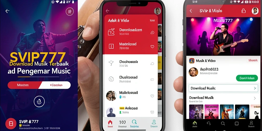 Tampilan antarmuka SVIP777 untuk pengunduhan musik yang mudah dan cepat.